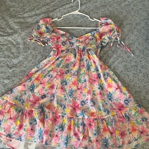 Floral Dress - Pink, Blue, Yellow